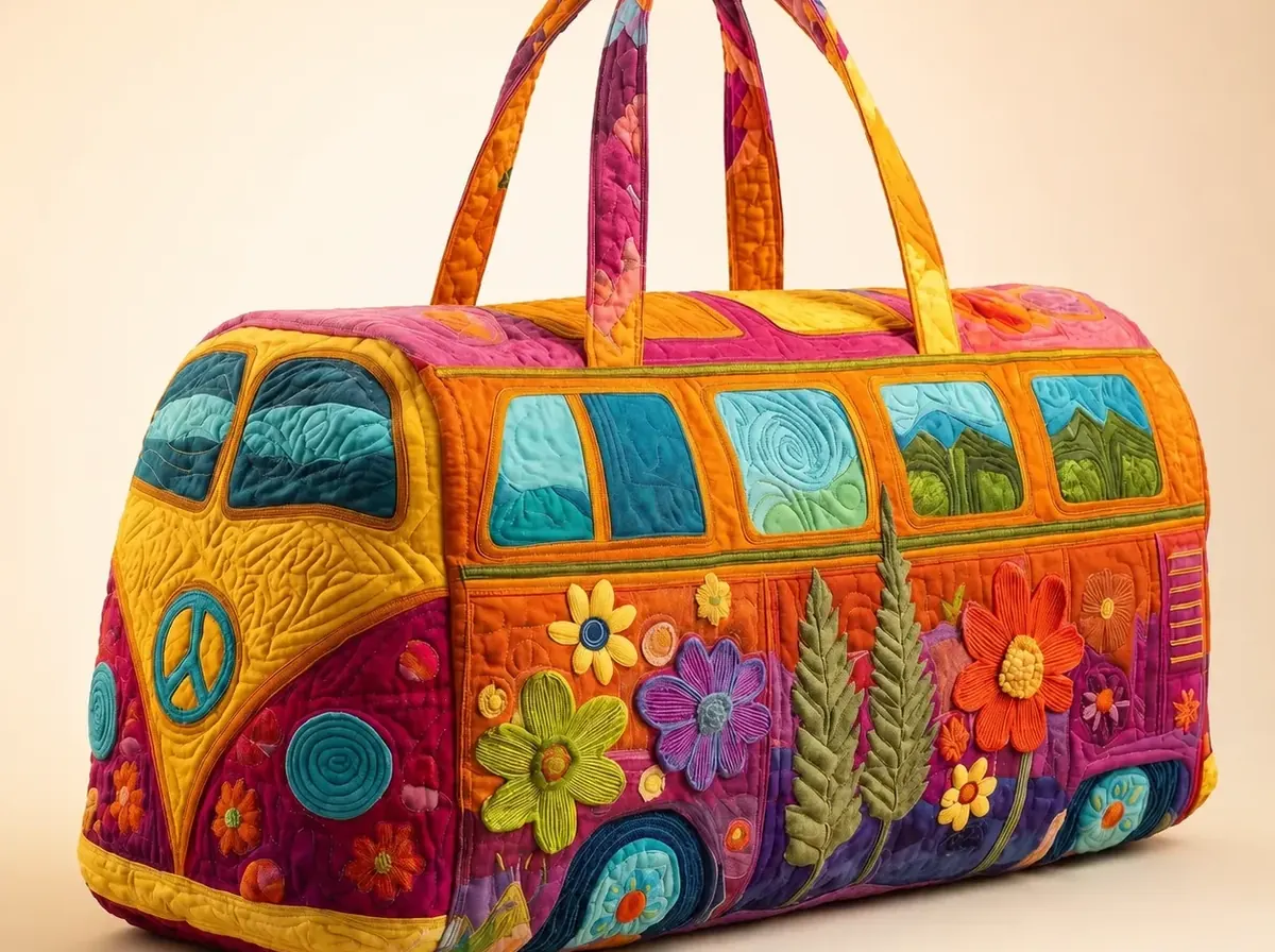 HippieBus™ Colourful Hand-Quilted Weekender & Carry Bag